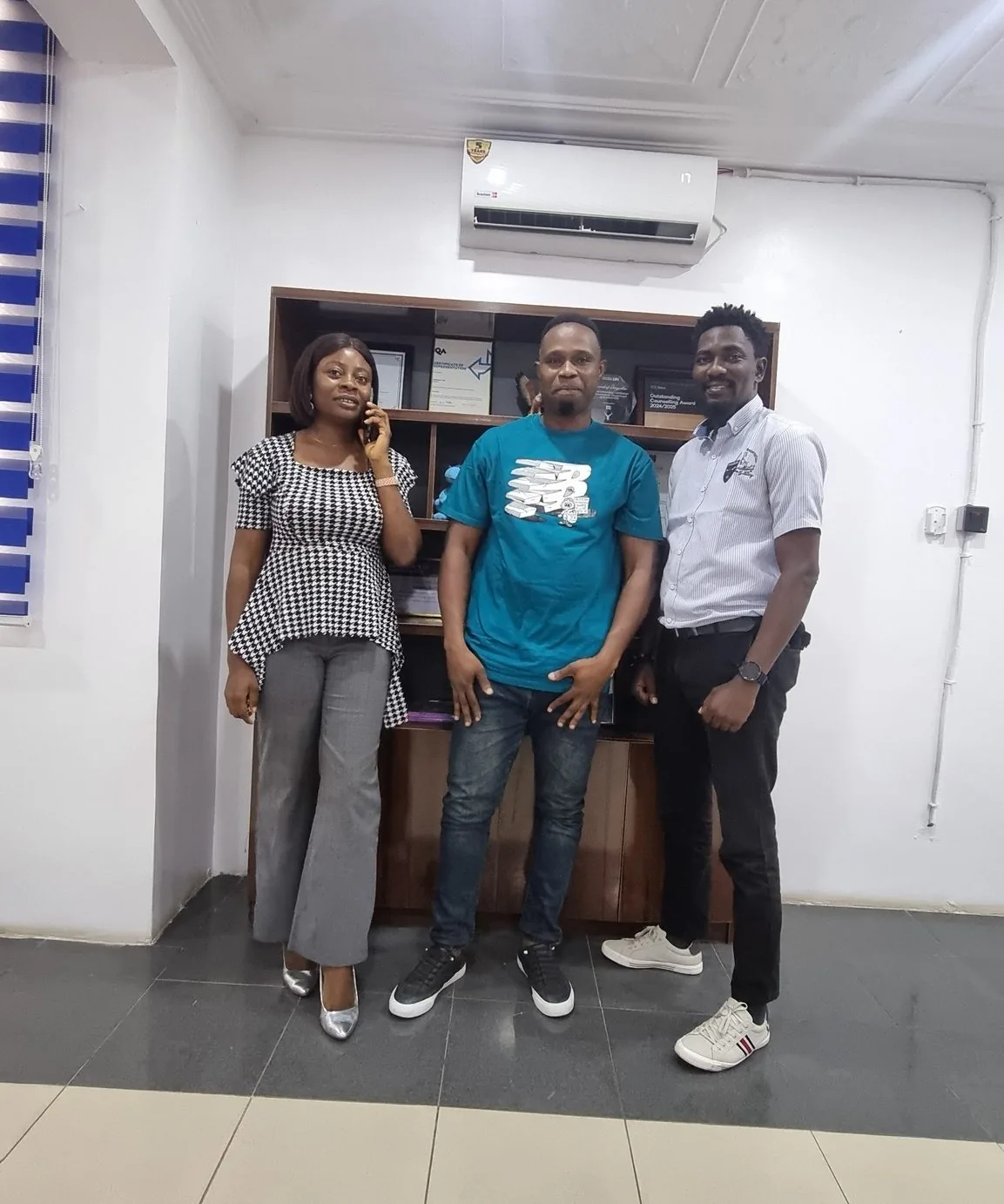 Edufund team training with a partner